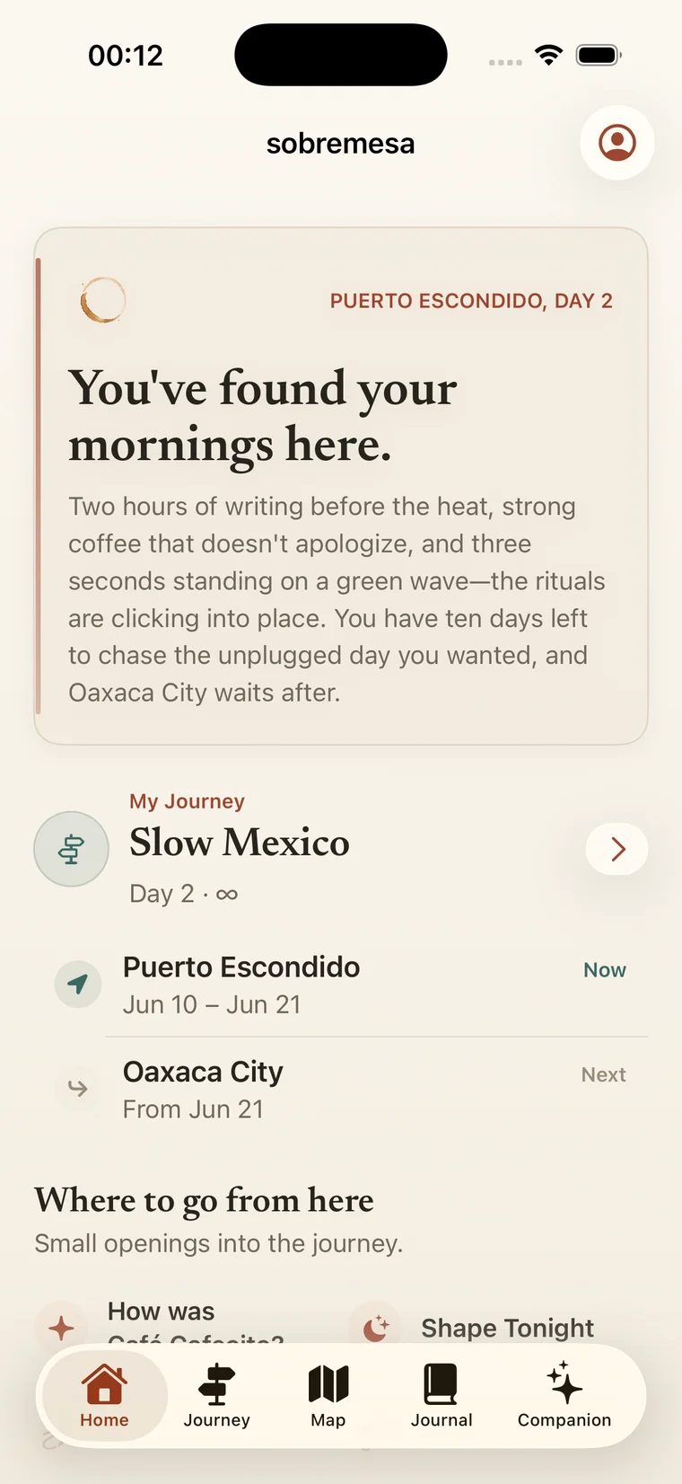 sobremesa Home with the daily pulse